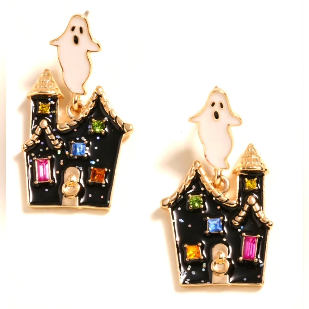Haunted House Ghost Dangle Earrings